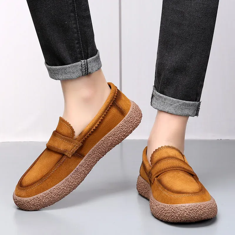 Men’s Comfortable Thick Sole Suede Loafers | Perfect for Everyday Wear