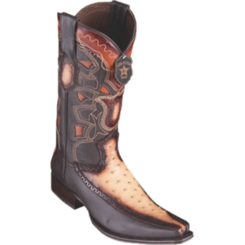 Men’s Los Altos Ostrich & Deer Boots European Square Toe