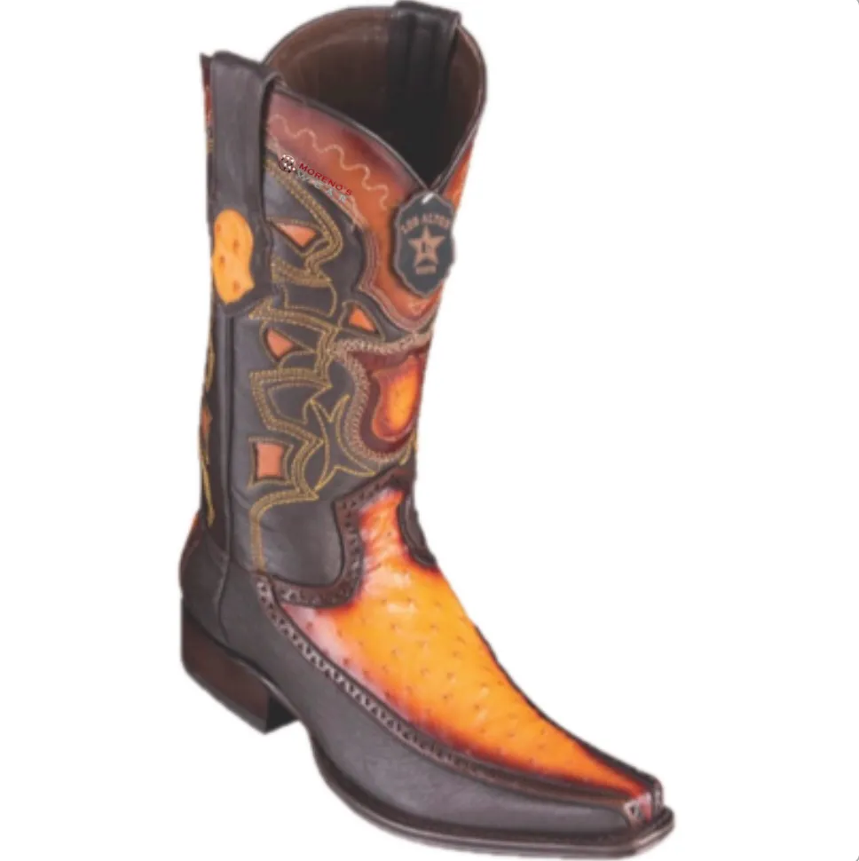 Men’s Los Altos Ostrich & Deer Boots European Square Toe