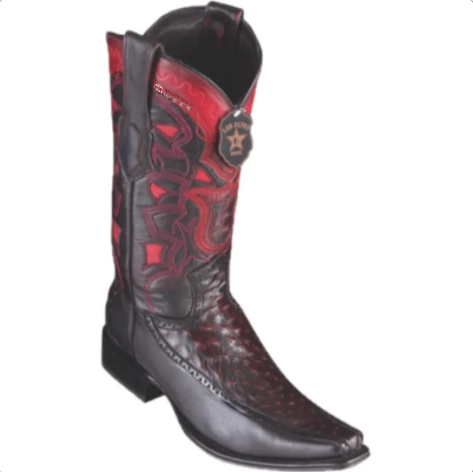 Men’s Los Altos Ostrich & Deer Boots European Square Toe