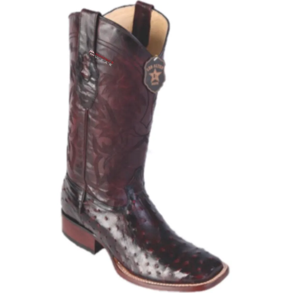 Men’s Los Altos Ostrich Boots Wide Square Toe