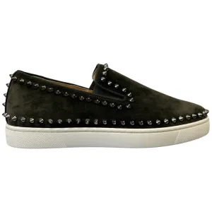 Men's Pik Boat Studded Suede Loafers Khaki Size EU 39.5 / UK 5.5