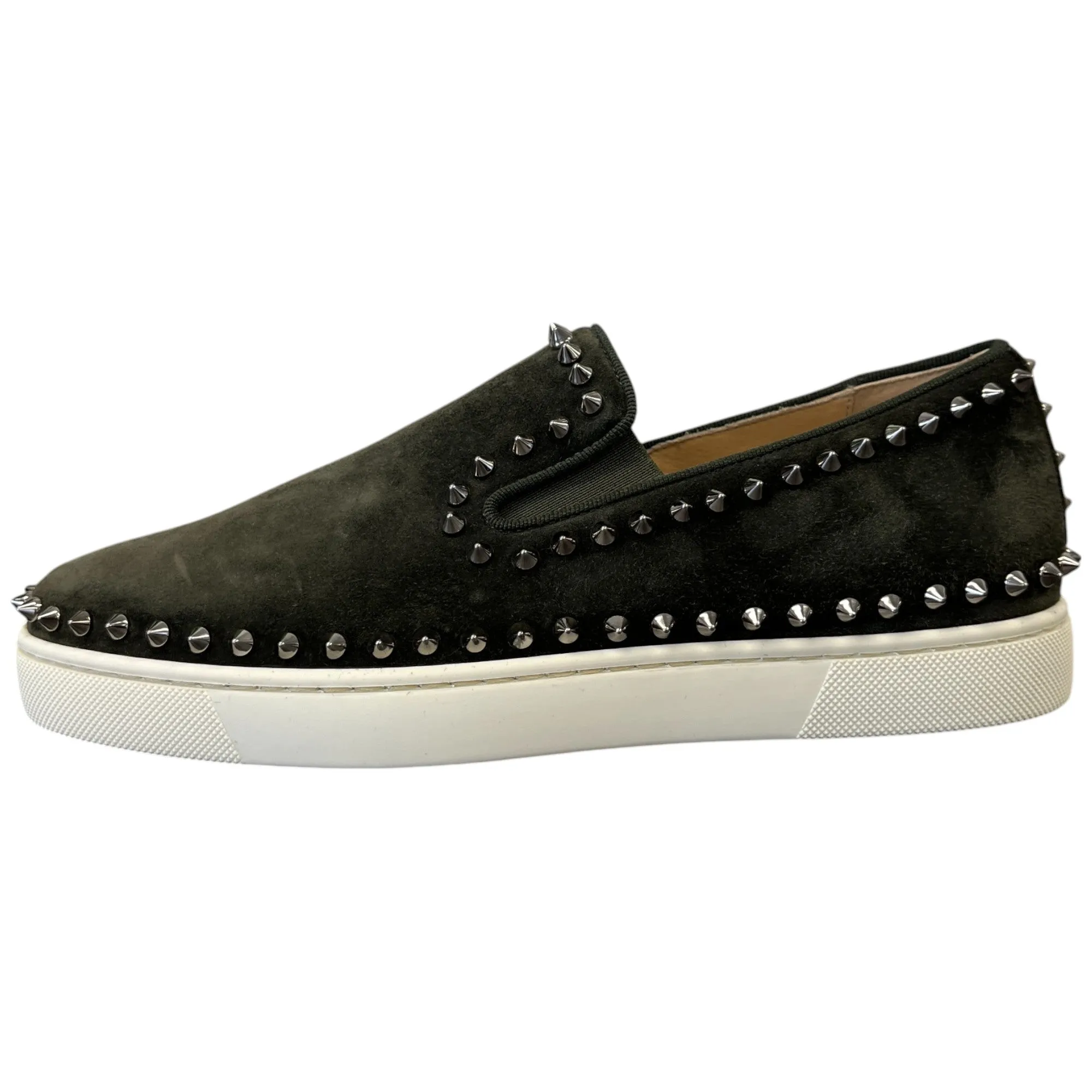 Men's Pik Boat Studded Suede Loafers Khaki Size EU 39.5 / UK 5.5