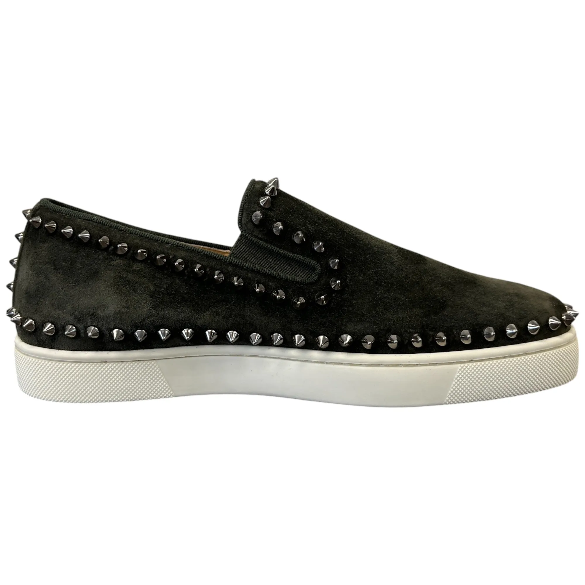 Men's Pik Boat Studded Suede Loafers Khaki Size EU 39.5 / UK 5.5