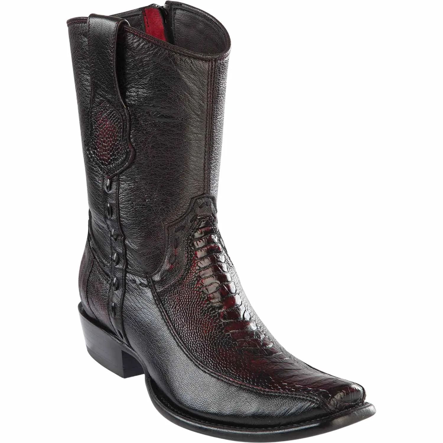 Men's Wild West Ostrich Leg with Deer Dubai Toe Short Boots 279BF05