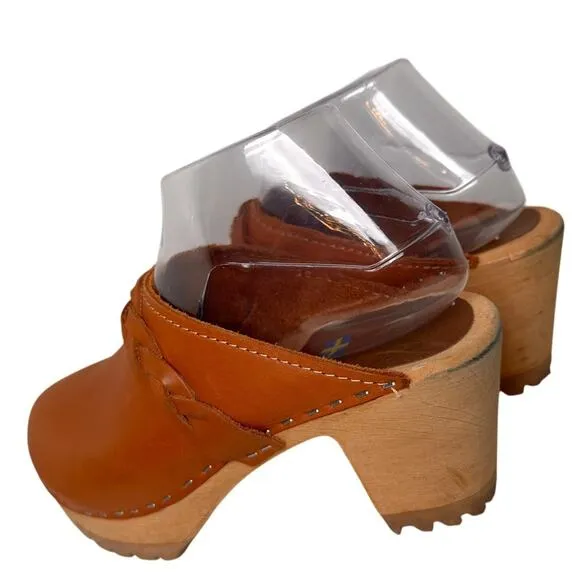 MIA Free People Elsa Swedish Clogs Braid Slip On Wood Heel Sz. 7.5 EC