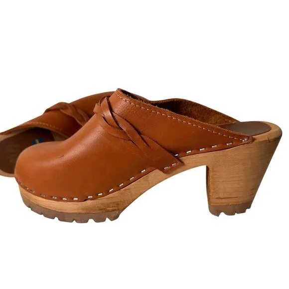 MIA Free People Elsa Swedish Clogs Braid Slip On Wood Heel Sz. 7.5 EC
