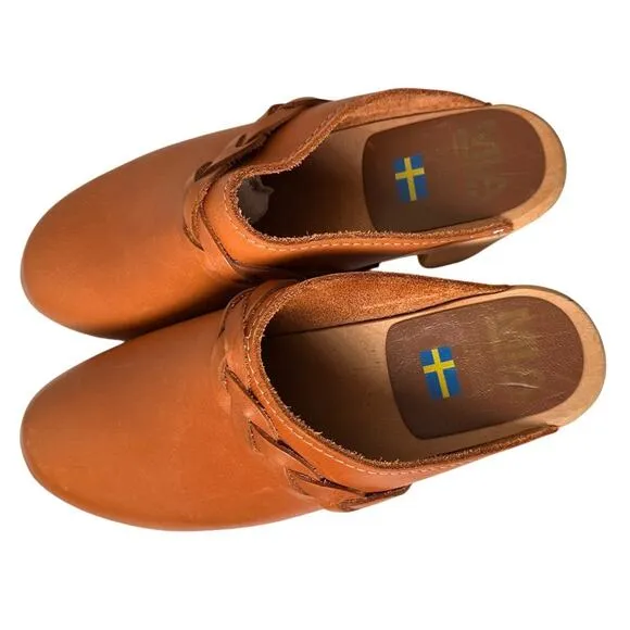 MIA Free People Elsa Swedish Clogs Braid Slip On Wood Heel Sz. 7.5 EC