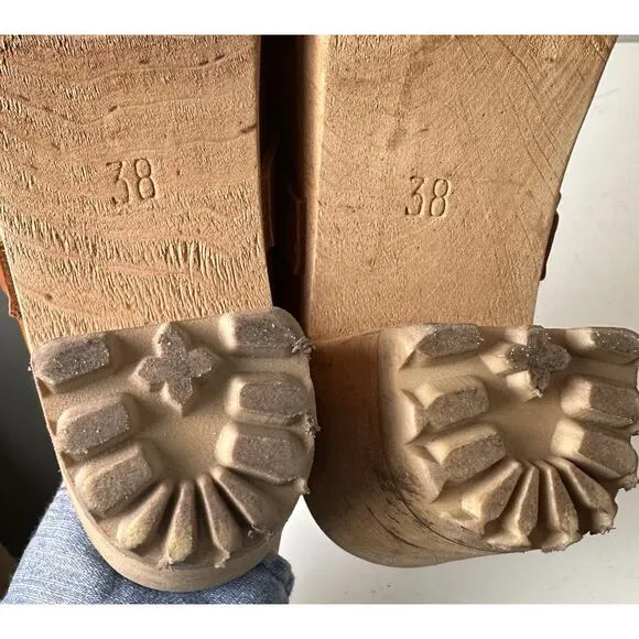 MIA Free People Elsa Swedish Clogs Braid Slip On Wood Heel Sz. 7.5 EC
