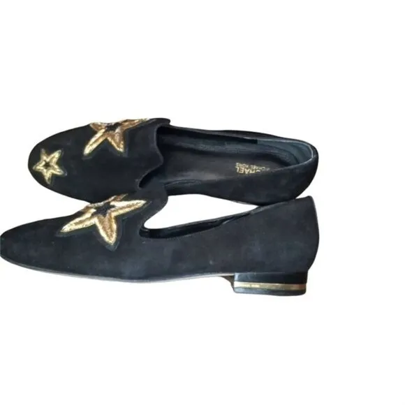 MICHAEL KORS Natasha Suede Gold Star Applique Loafers - Size 7.5