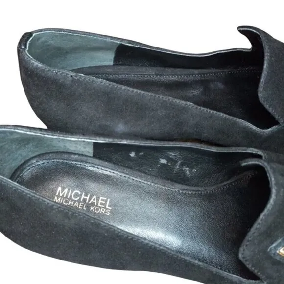 MICHAEL KORS Natasha Suede Gold Star Applique Loafers - Size 7.5