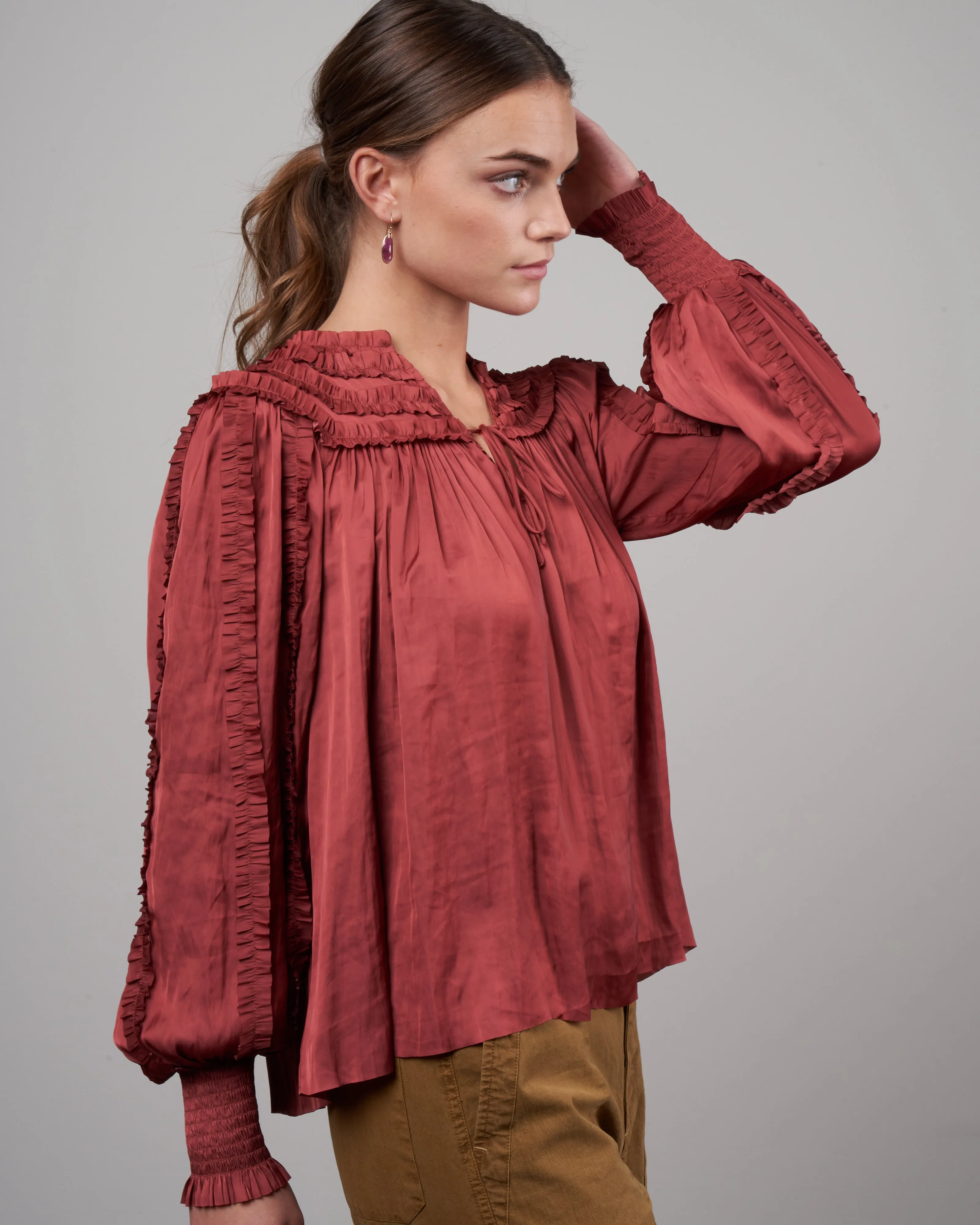 mila blouse - desert rose