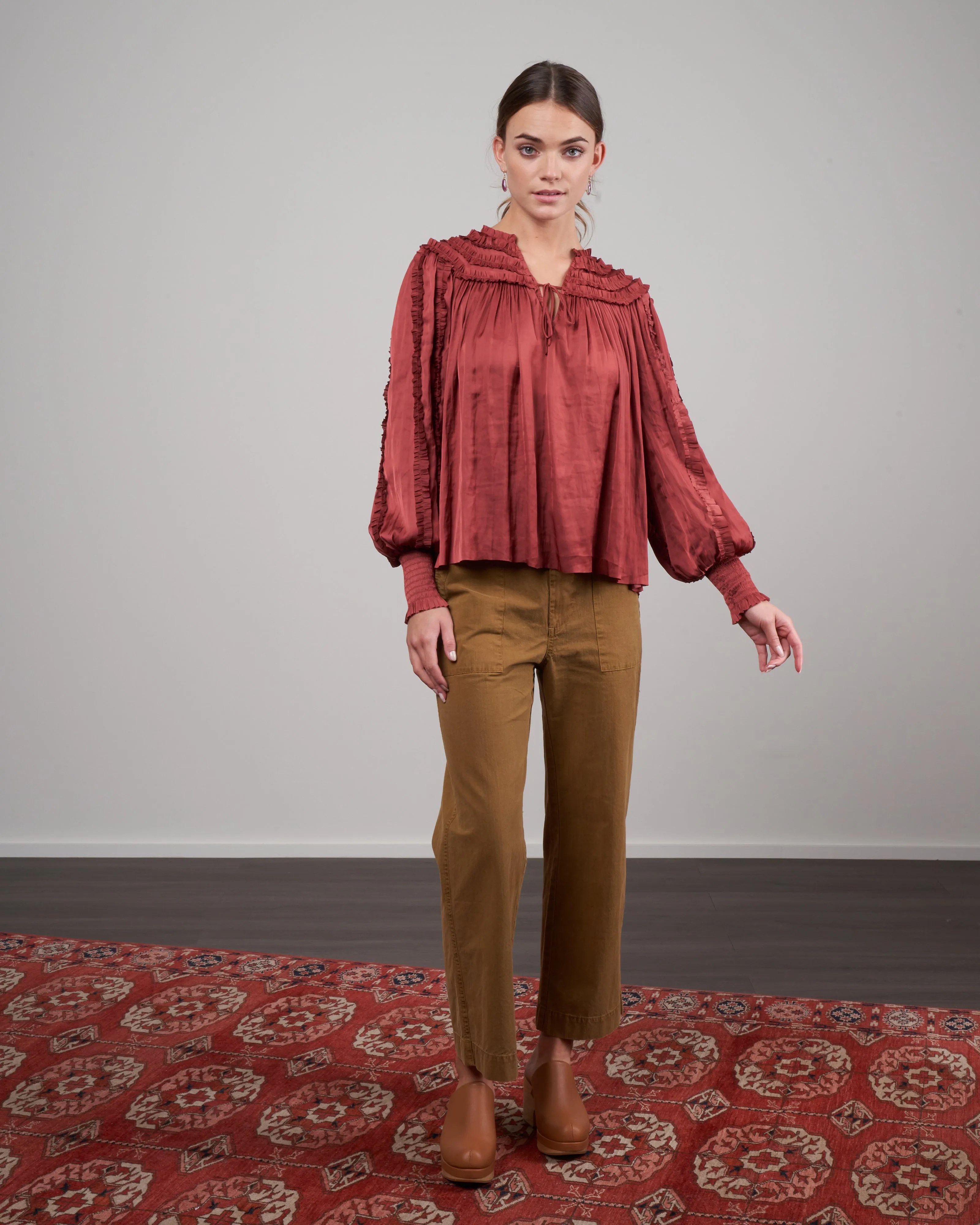 mila blouse - desert rose
