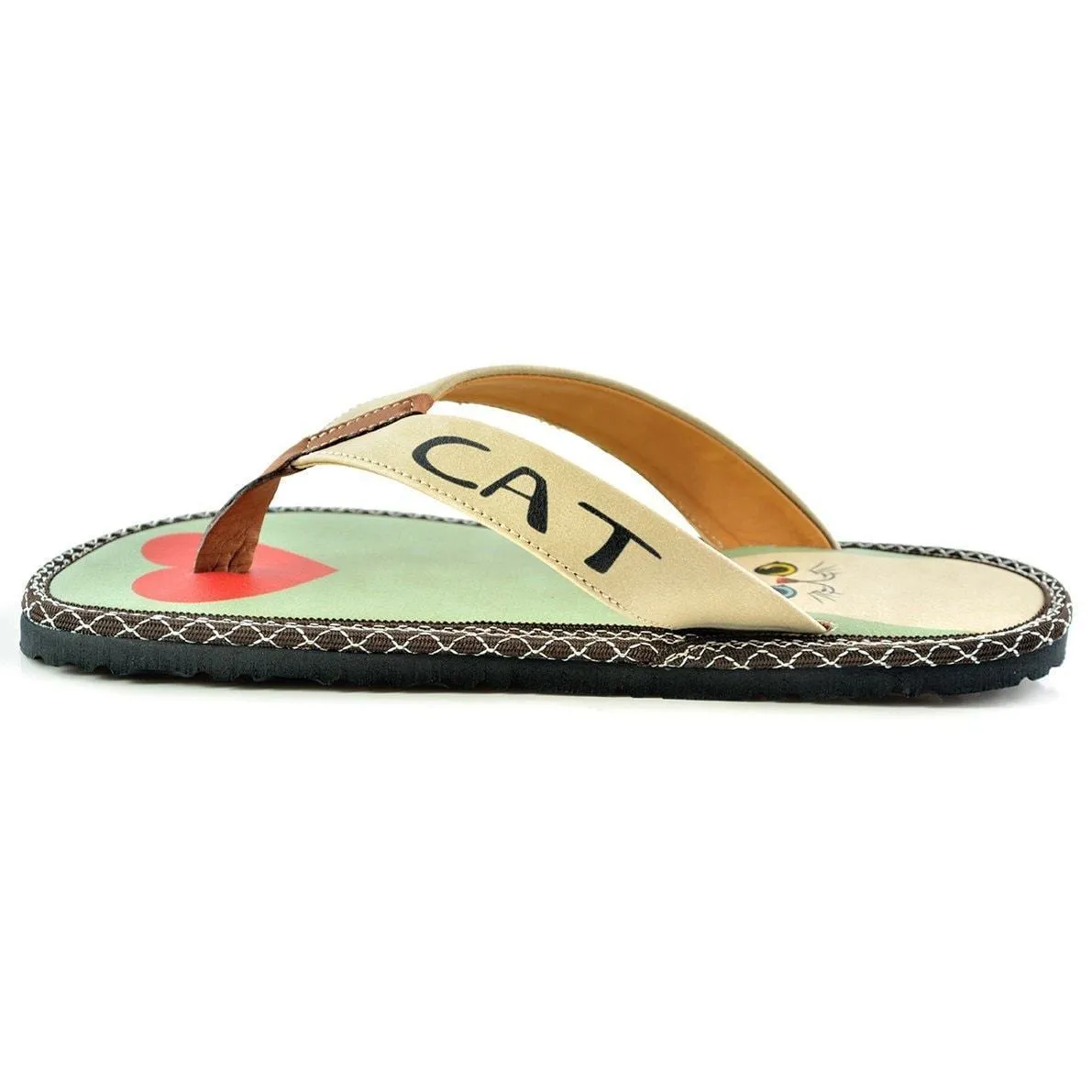 Mint & Coral I Love My Cat Flip-Flop CAL402