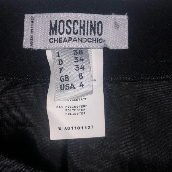 Moschino Cheap and Chic Black Tiered Ruffle Midi Skirt size 4