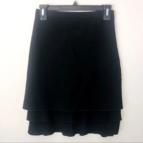 Moschino Cheap and Chic Black Tiered Ruffle Midi Skirt size 4