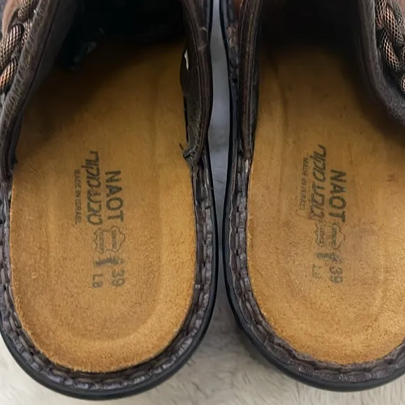 Naot Belize Genuine Leather Clogs, Brown, Size: 39, GUC!!