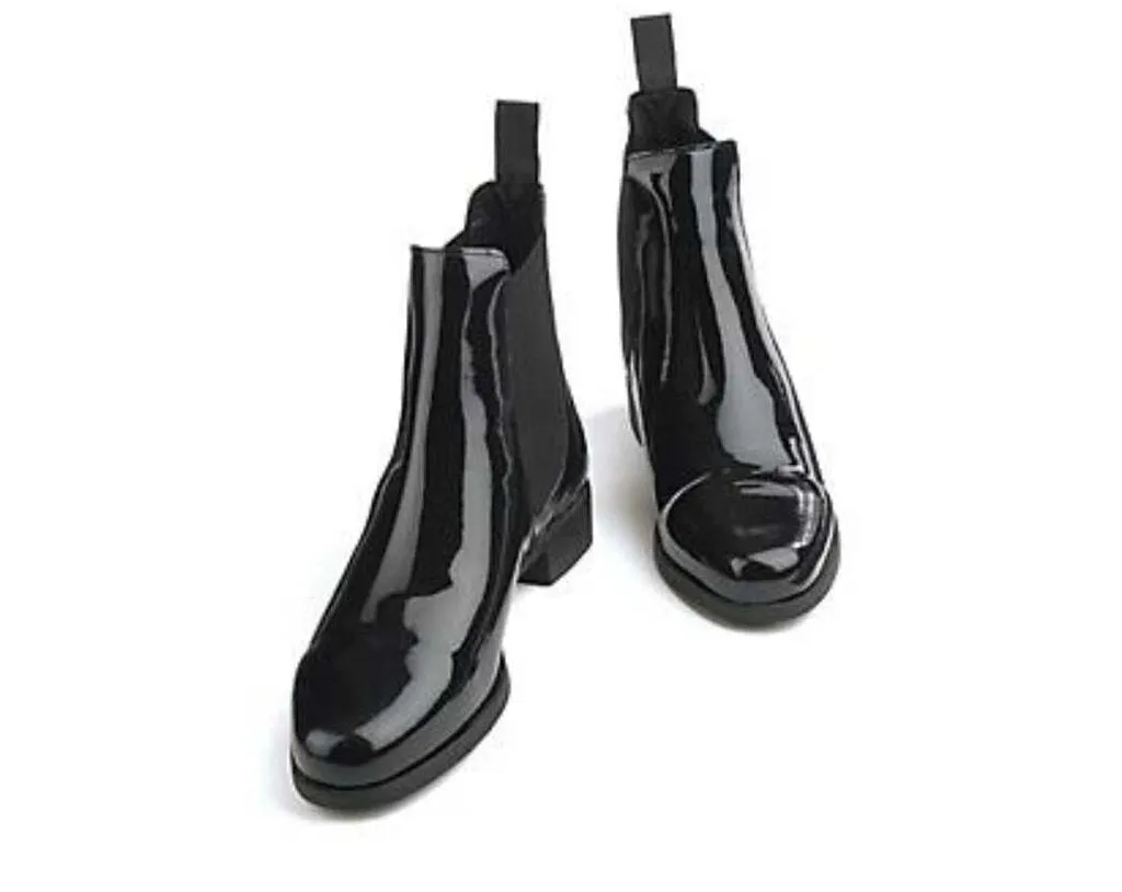 Navy Patent Leather Show Boots