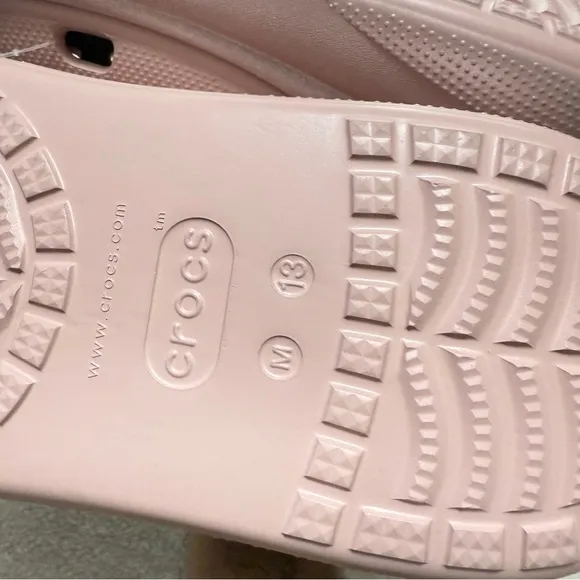 NEW Crocs Classic Crush Shimmer Clogs Clay Pink Men's Size 13 Chunky Platform