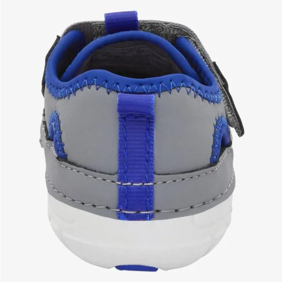 NEW Stride Rite Sizes 5- 6 (M &amp; W) Baby Boys Splash Sandal - Grey Shark