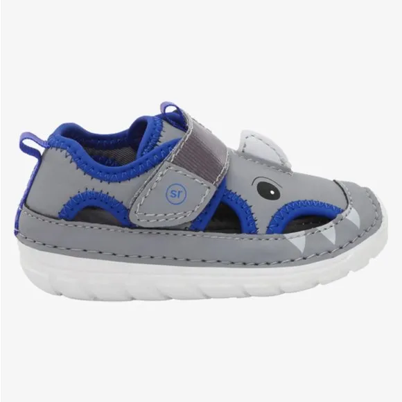 NEW Stride Rite Sizes 5- 6 (M &amp; W) Baby Boys Splash Sandal - Grey Shark