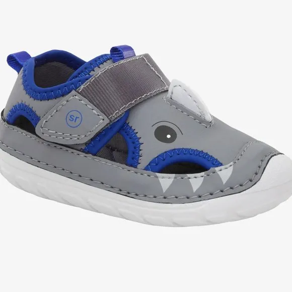 NEW Stride Rite Sizes 5- 6 (M &amp; W) Baby Boys Splash Sandal - Grey Shark