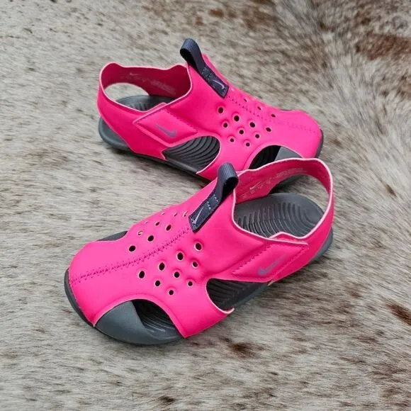 NIKE Sunray Protect 2 Girls Water Ready Sandal in Pink &amp; Grey NEW