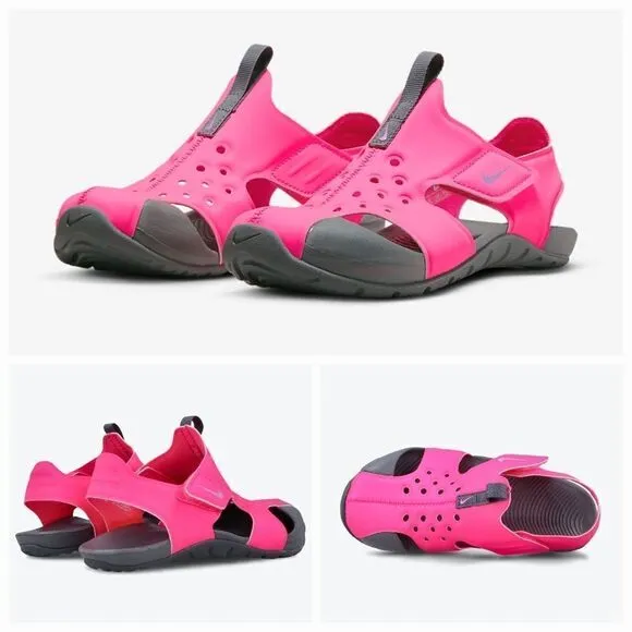 NIKE Sunray Protect 2 Girls Water Ready Sandal in Pink &amp; Grey NEW