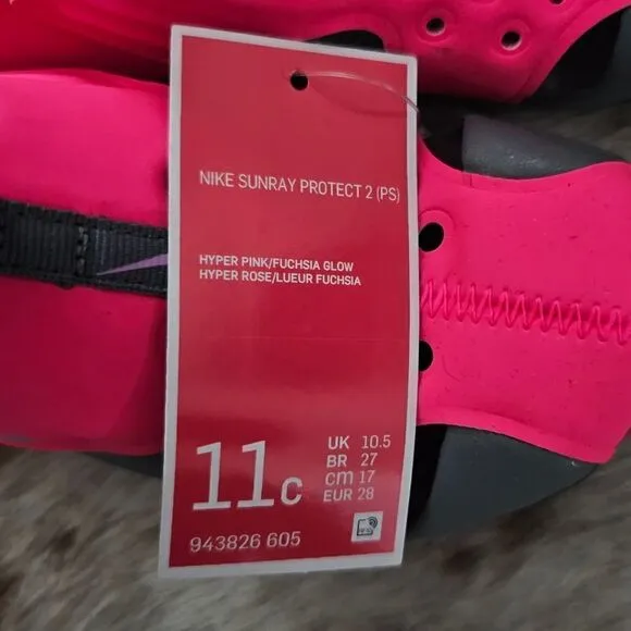 NIKE Sunray Protect 2 Girls Water Ready Sandal in Pink &amp; Grey NEW