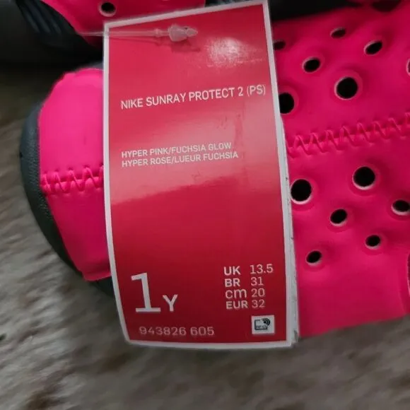 NIKE Sunray Protect 2 Girls Water Ready Sandal in Pink &amp; Grey NEW