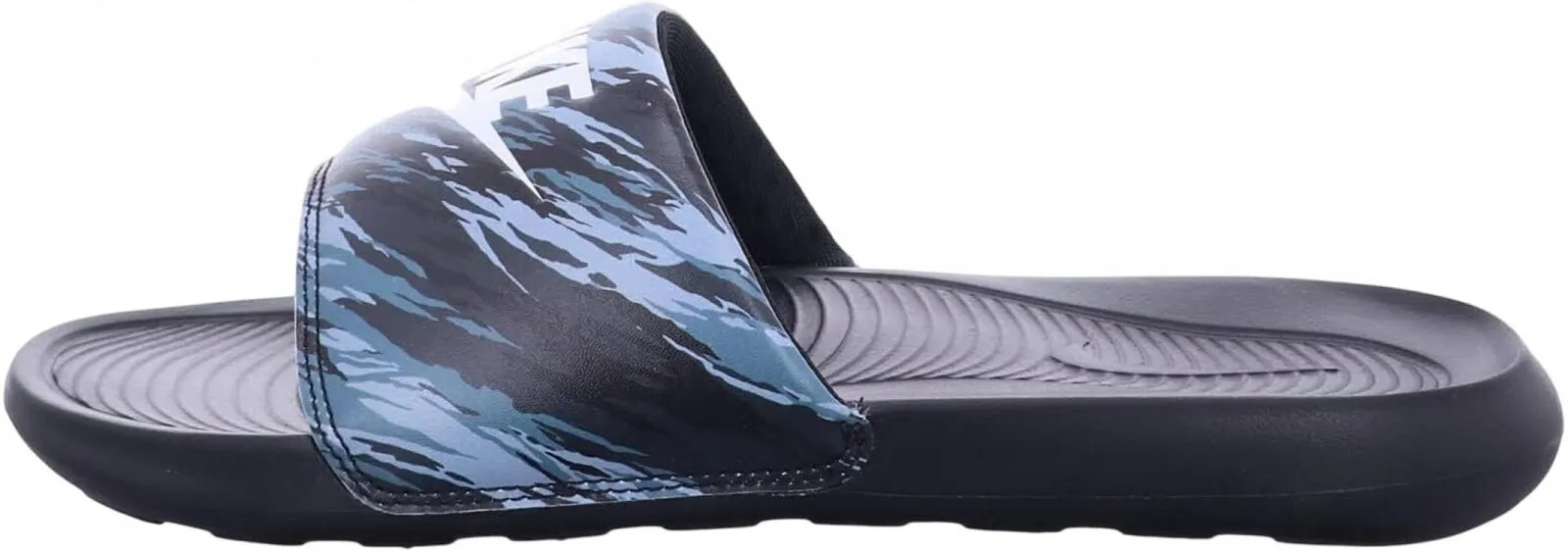 Nike Victori One Mens Printed Slide Sandals Pure Black Platinum Off Noir 11