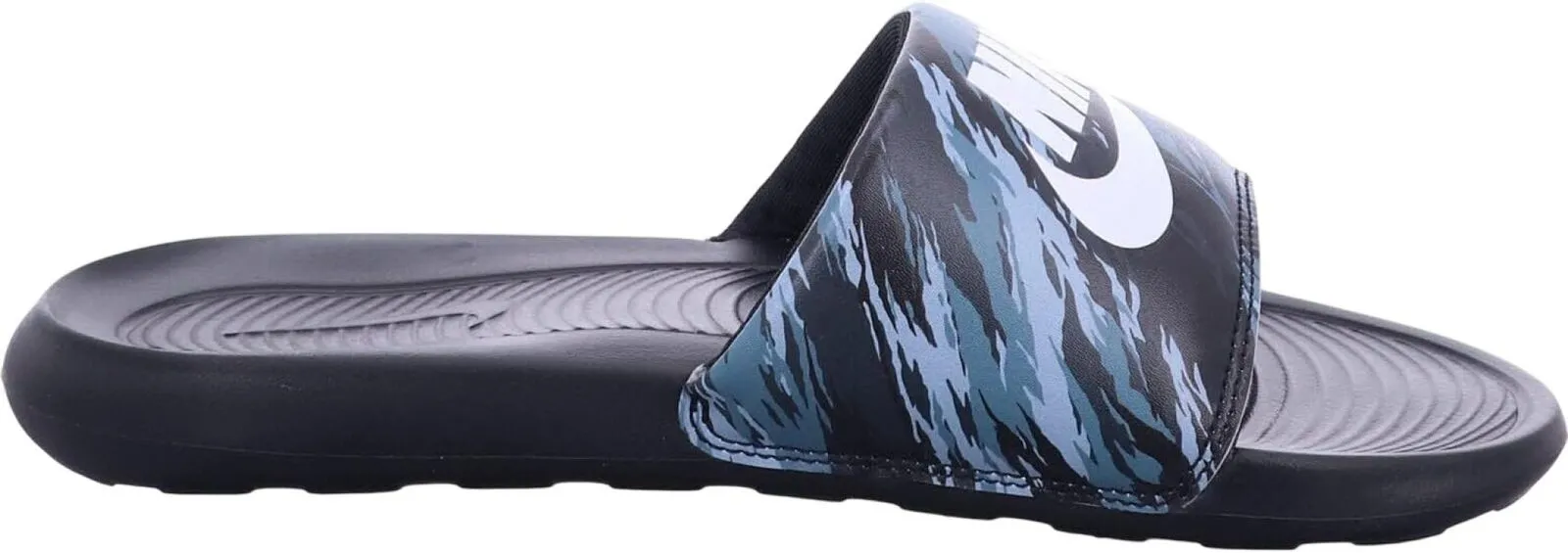 Nike Victori One Mens Printed Slide Sandals Pure Black Platinum Off Noir 11