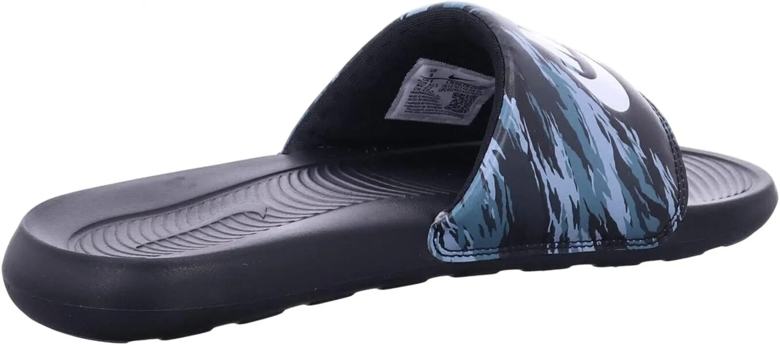 Nike Victori One Mens Printed Slide Sandals Pure Black Platinum Off Noir 11