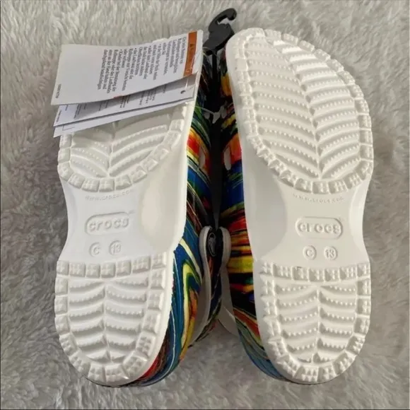 (NWT) Crocs Classic Out Of This World Clog White / Marbled Multicolor, C13