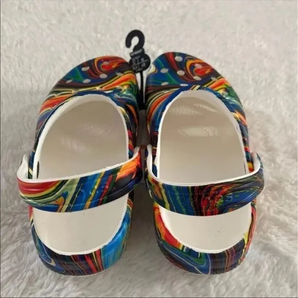 (NWT) Crocs Classic Out Of This World Clog White / Marbled Multicolor, C13