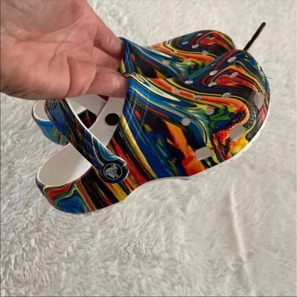 (NWT) Crocs Classic Out Of This World Clog White / Marbled Multicolor, C13