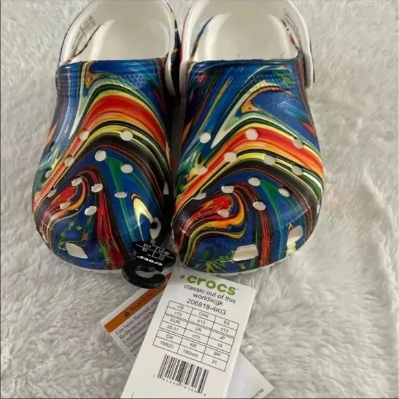 (NWT) Crocs Classic Out Of This World Clog White / Marbled Multicolor, C13