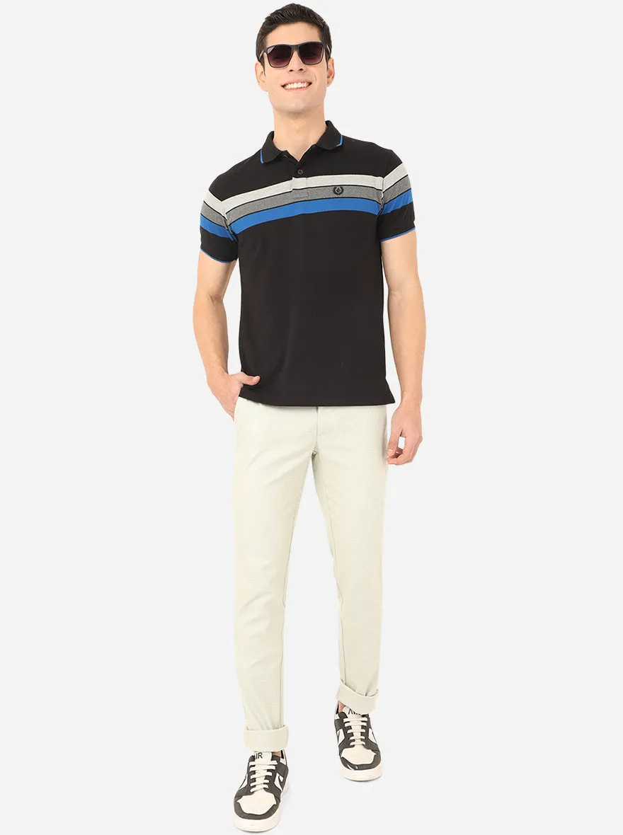 Off-White Solid Uno Fit Casual Trouser | JadeBlue