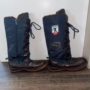 Pajar Grip Boots Women Sz 8-8.5  Blue Sherpa Lined Winter Snow Tall EUC CANADA
