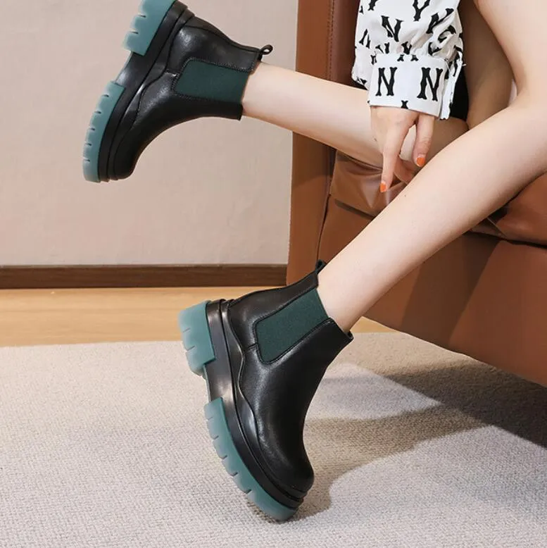 Petite Thicksole Platform Ankle Boots GS229