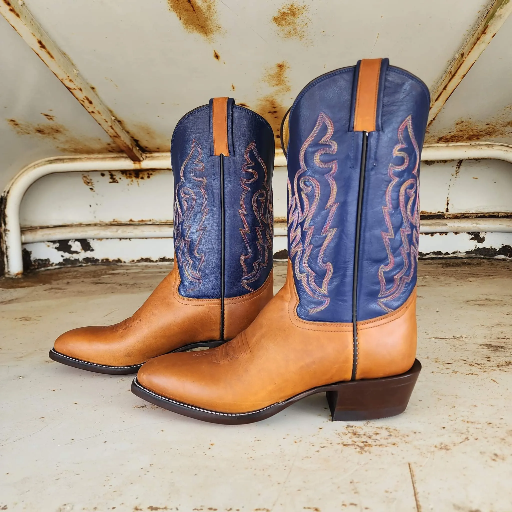 Picosa Creek Boots - Brown Mule w/ Royal Blue - The Breaker