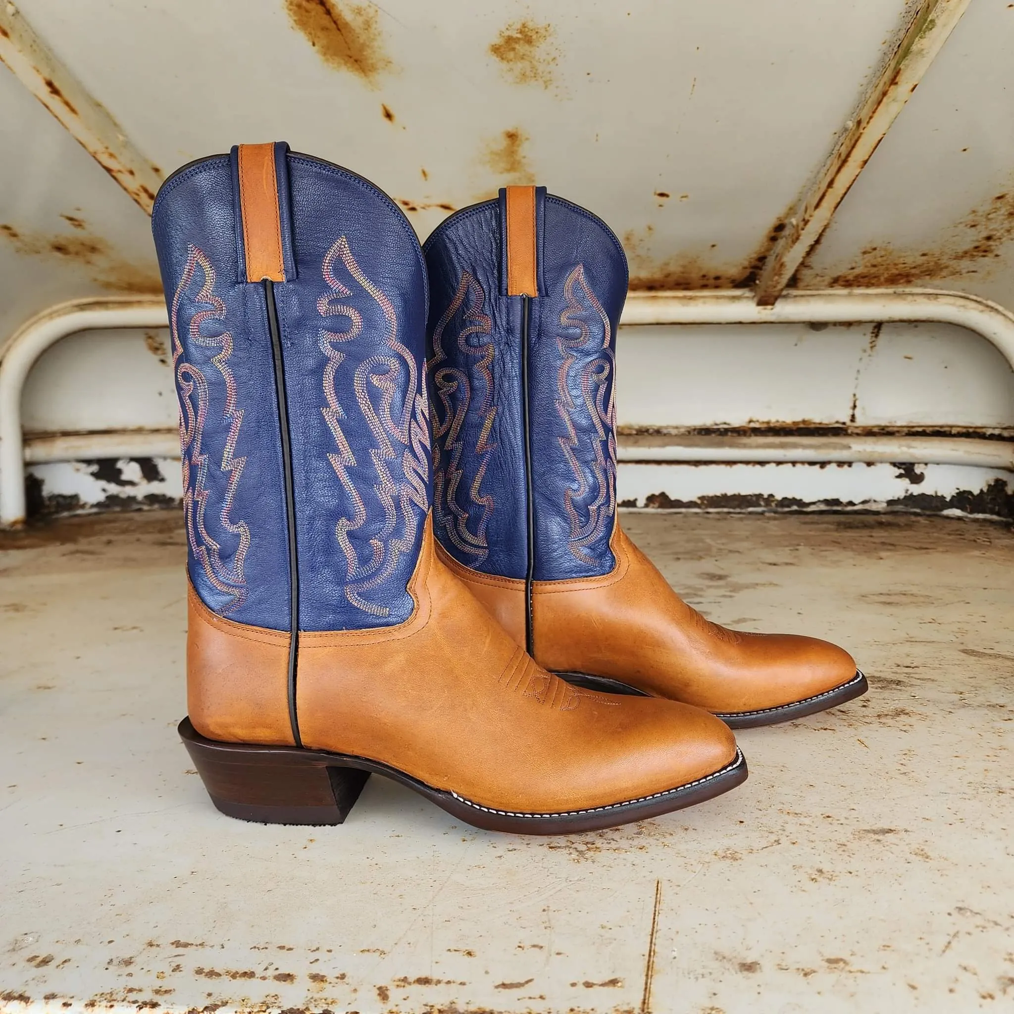 Picosa Creek Boots - Brown Mule w/ Royal Blue - The Breaker