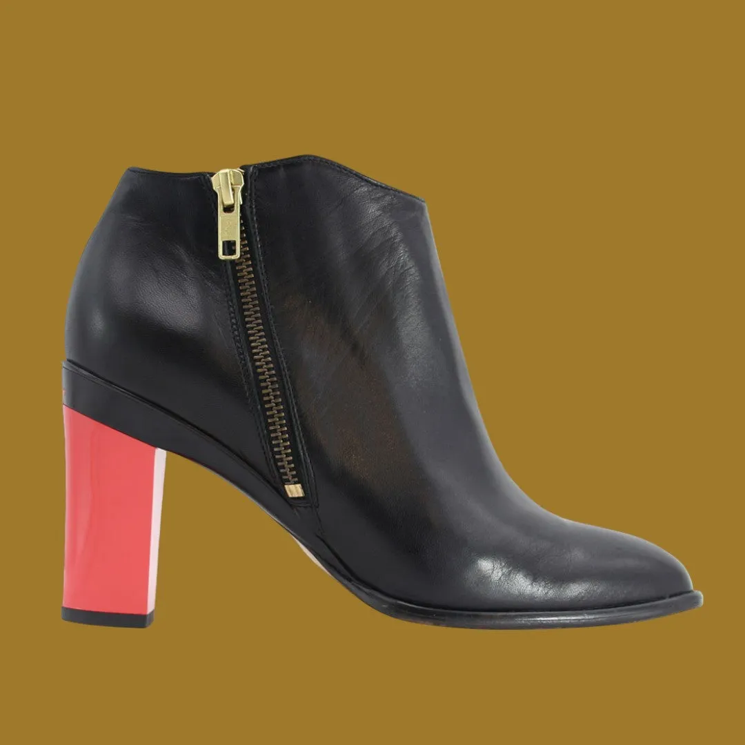 Portia Black Side Zip Ankle Booty