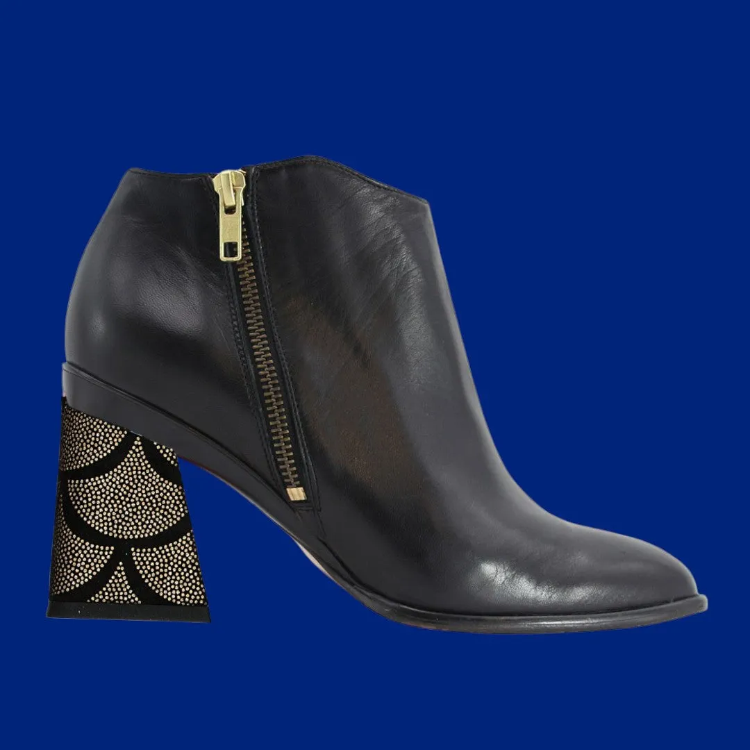 Portia Black Side Zip Ankle Booty