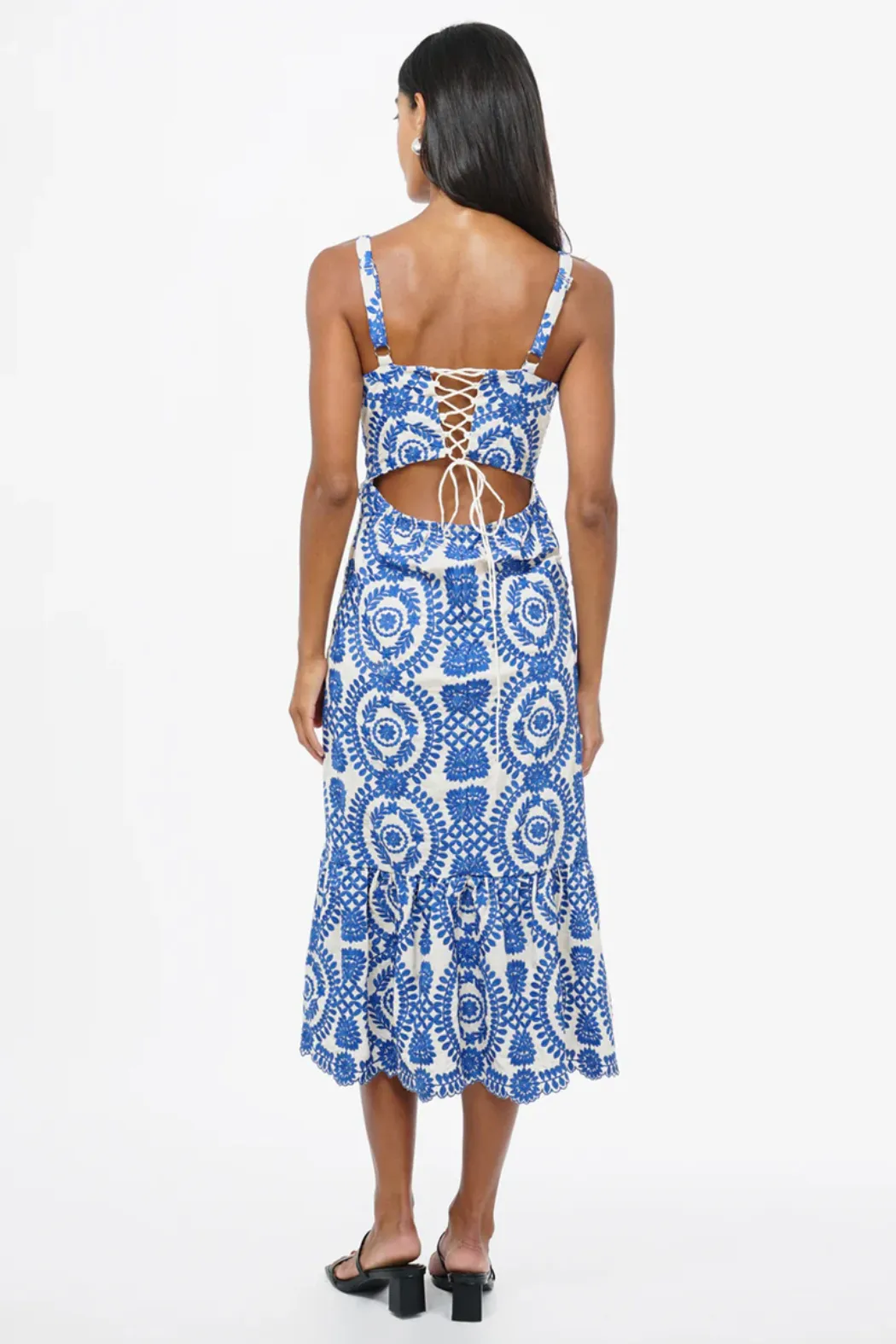 "Shanna" Embroidered Midi Dress