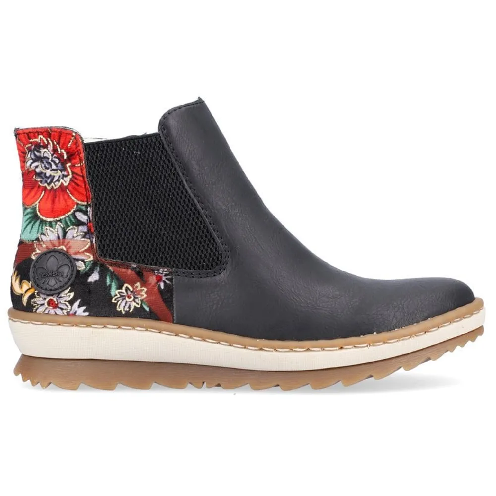 Rieker Z8689-00 (Capetown) Black Combination Boots
