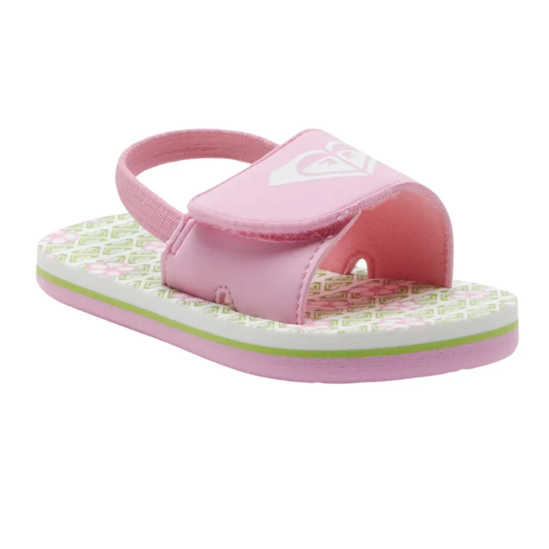 Roxy Teenie Finn Toddler Sandals - Green/Pink