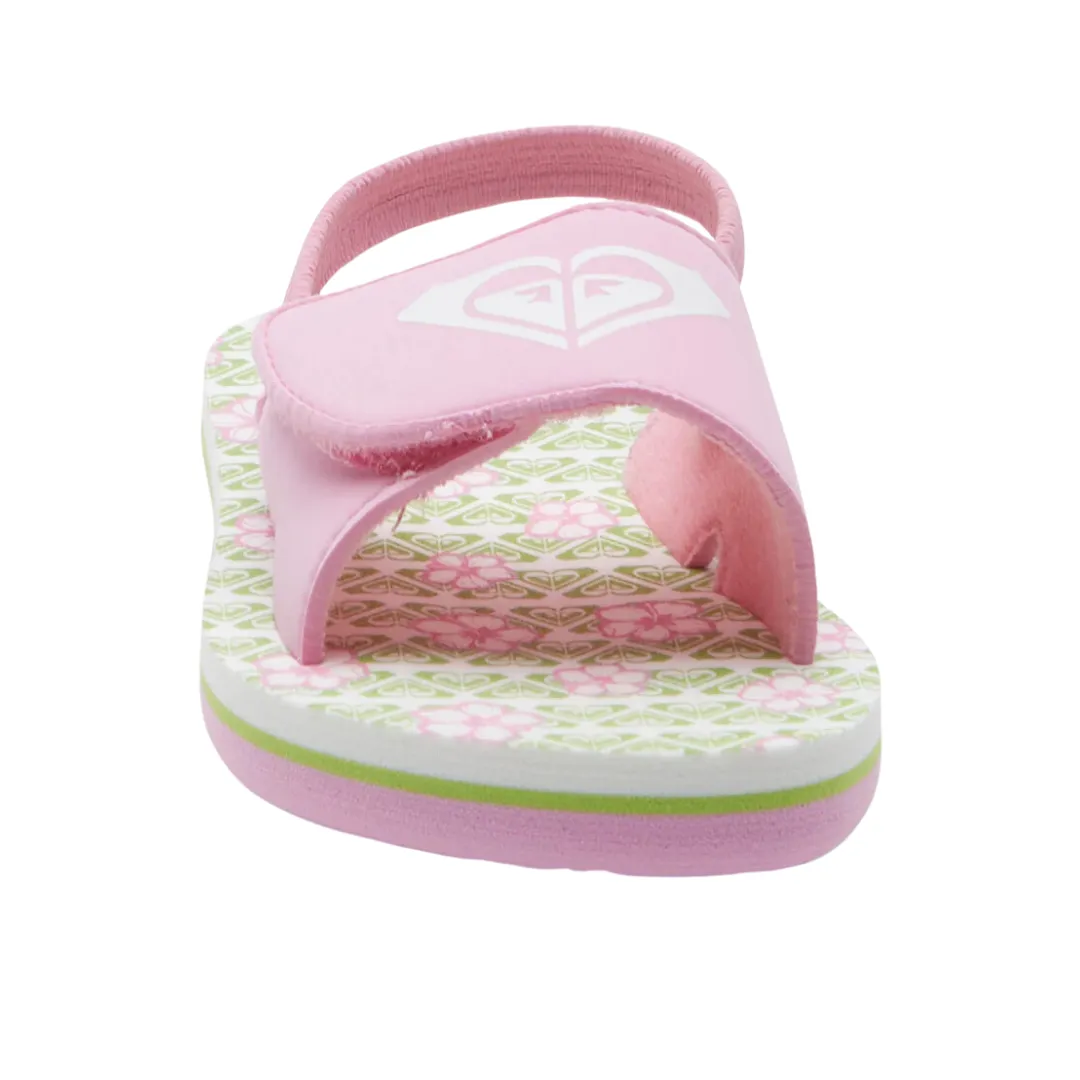 Roxy Teenie Finn Toddler Sandals - Green/Pink