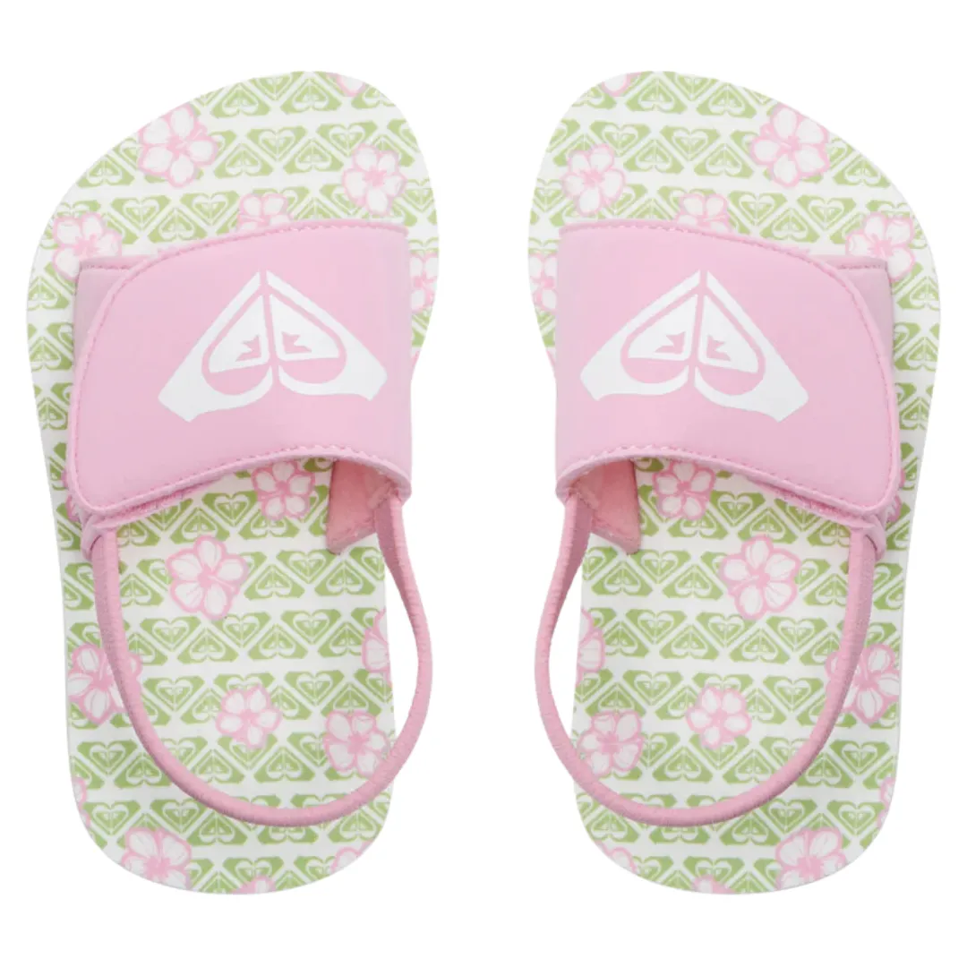 Roxy Teenie Finn Toddler Sandals - Green/Pink