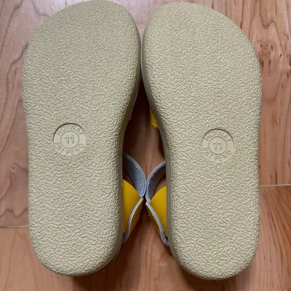 Salt Water Sandals by Hoy Sun San Sweetheart in Patent Leather Yellow